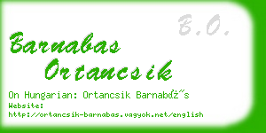 barnabas ortancsik business card